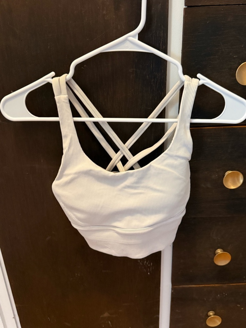 lululemon athletica Ribbed Strappy‎ Sports Bra in Light Beige